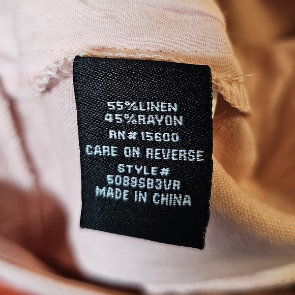 Violets & Roses Women's ESTILO Pleated Linen Blend Shorts Rose Tan Size 8/29 - Picture 7 of 8